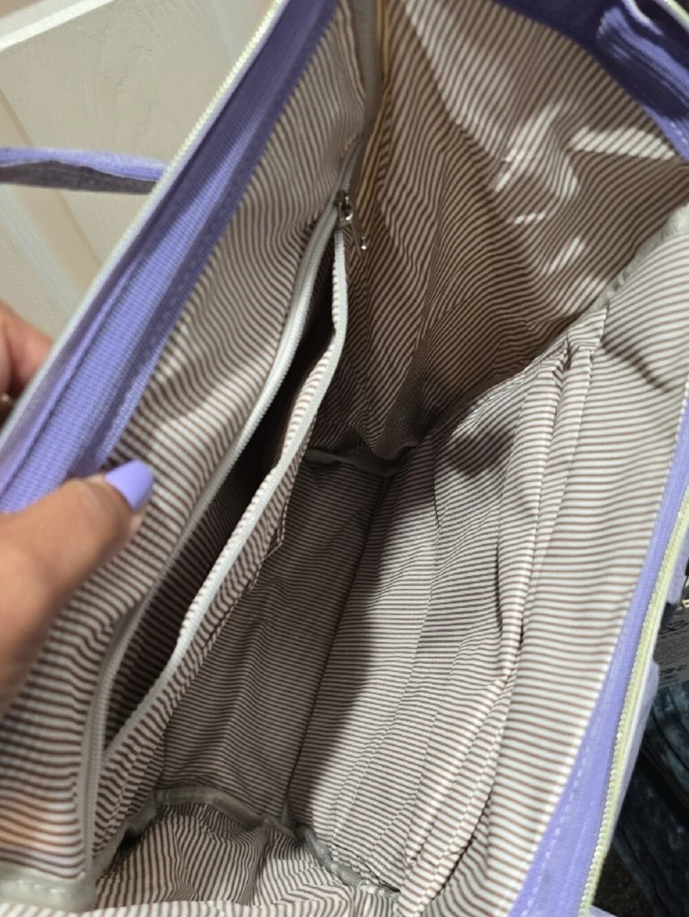 Lavender & Cream Women’s Convertible Backpack Tote by Lanneak